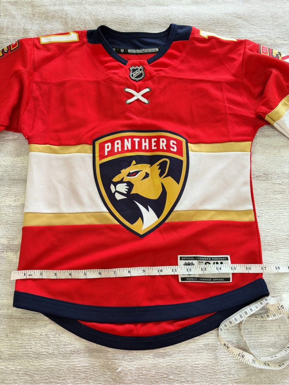 Florida Panthers Kids Red NHL Hockey Jersey Size S/M HUBERDEAU - Picture 6 of 10
